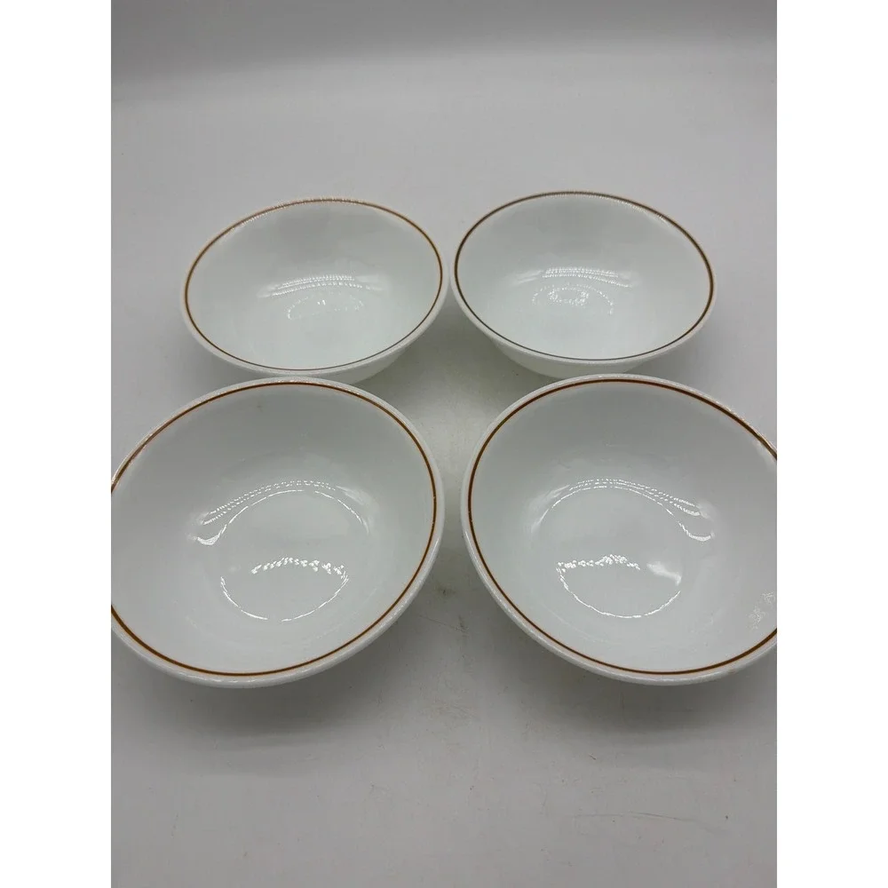 4 Corelle Bowls Corning Indian Summer Brown Stripe 6 1/4